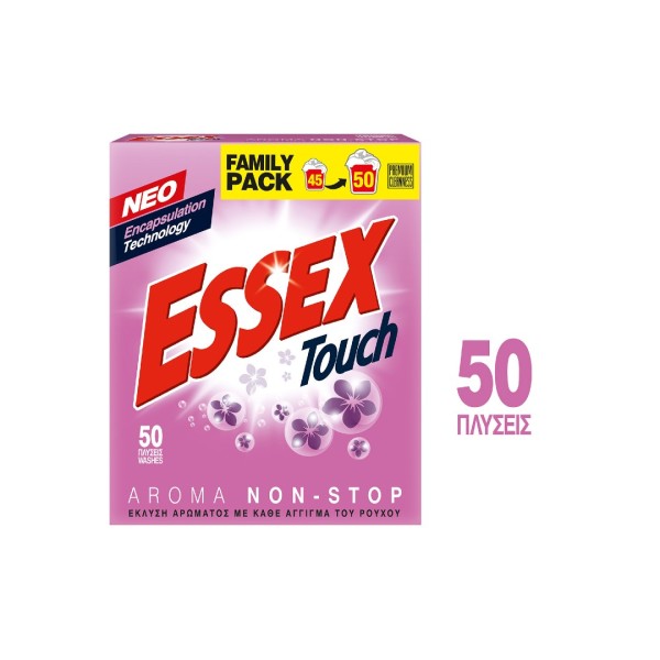 ESSEX Touch Σκόνη Απορρυπαντικό Ρούχων 50Μεζούρες ESSEX Touch Σκόνη Απορρυπαντικό Ρούχων 50Μεζούρες