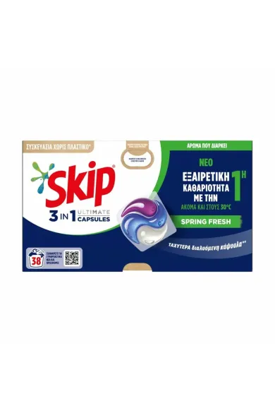 SKIP Active Clean 3 σε 1 Κάψουλες 38Μεζούρες SKIP Active Clean 3 σε 1 Κάψουλες 38Μεζούρες