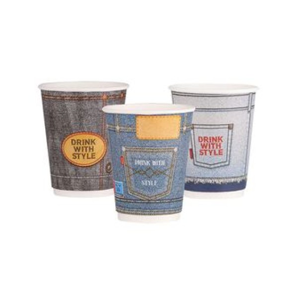 Χάρτινα Ποτήρια Με Jean Σχέδια 350ml, 25τμχ Χάρτινα Ποτήρια Με Jean Σχέδια 350ml, 25τμχ