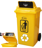 Κάδος Ανακύκλωσης Με Καπάκι & Ρόδες 100Lit  Εξοπλισμός - Μηχανήματα Καθαρισμού