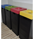 CUBO Recycling Colored Covers Μαύρος Κάδος 70Lit Εξοπλισμός - Μηχανήματα Καθαρισμού