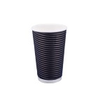 Χάρτινα Ποτήρια Μαύρα Κύμα 380ml, 25τμχ 