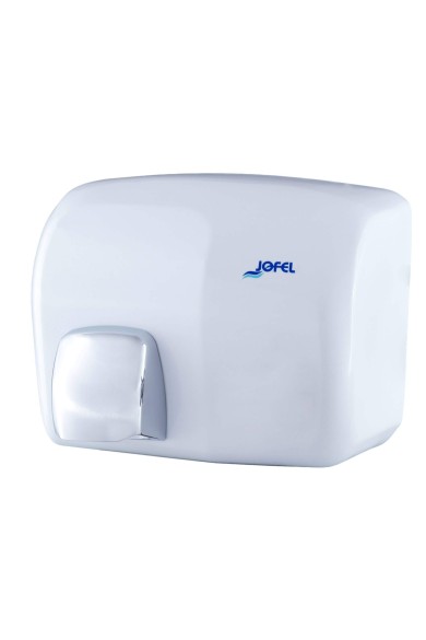 JOFEL Επιτοίχιος Στεγνωτήρας Χεριών Με Κουμπί Λευκός 2000W
