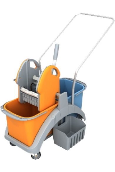 Καρότσι Σφουγγαρίσματος Επαγγελματικό Διπλό Με Κάδο 2x20Lit