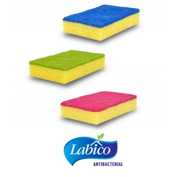 LABICO Σφουγγάρι Κουζίνας Αντιβακτηριδιακό 3Τμχ Είδη Καθαρισμού