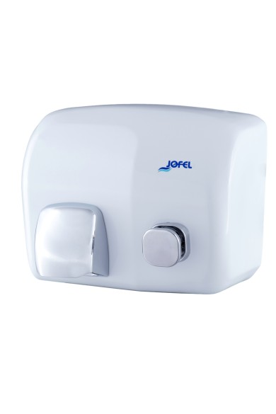 JOFEL Επιτοίχιος Στεγνωτήρας Χεριών Με Κουμπί Λευκός 2000W