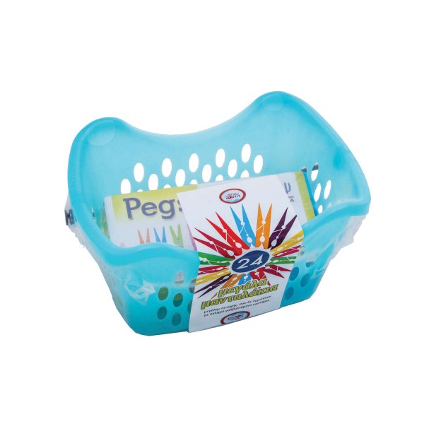 Μανταλοθήκη Οβάλ Με Μανταλάκια Πλαστικά 24Τμχ Χαρτικά - Αναλώσιμα