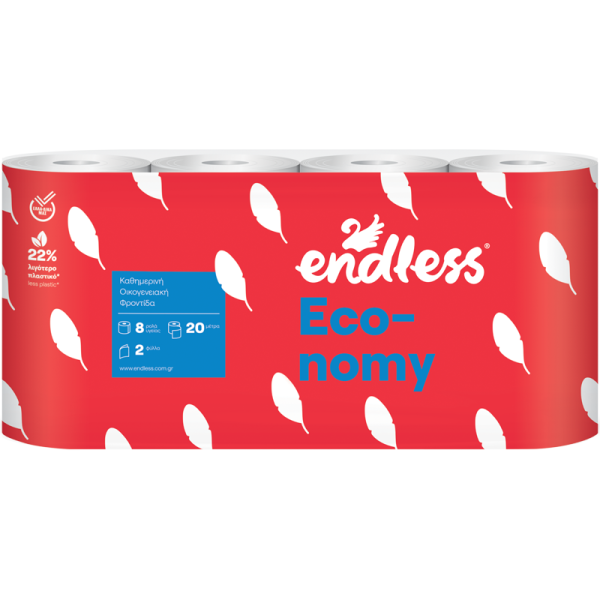 ENDLESS Economy Χαρτί Υγείας 2Φ 8 Ρολά Χαρτικά - Αναλώσιμα ENDLESS Economy Χαρτί Υγείας 2Φ 8 Ρολά Χαρτικά - Αναλώσιμα